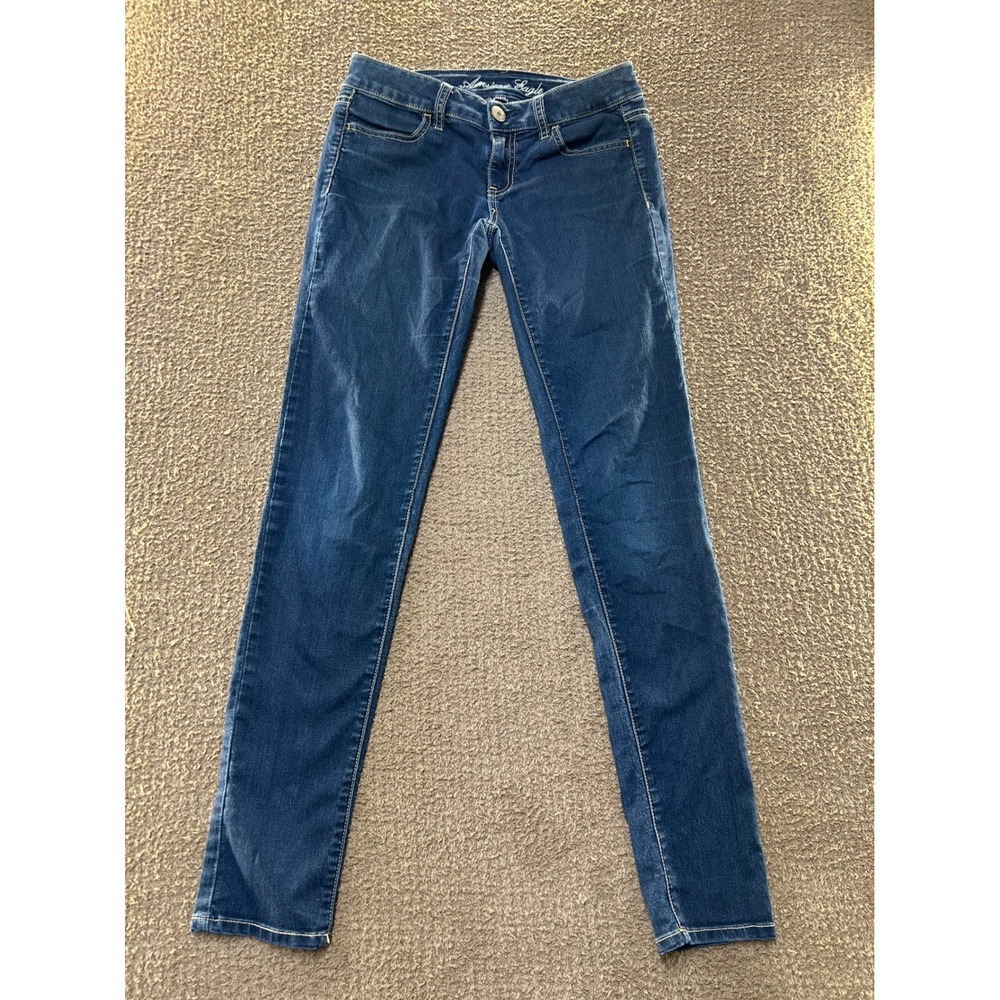 American Eagle Outfitters Womens Jegging Dark Wash Stretch Blue Jeans Size 2